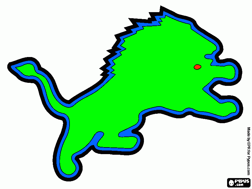 Detroit Lions logo, american football team coloring page
