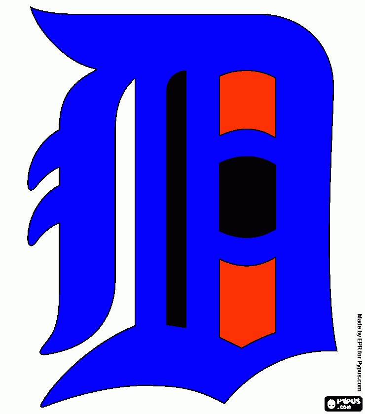 Detroit Tigers logo coloring page