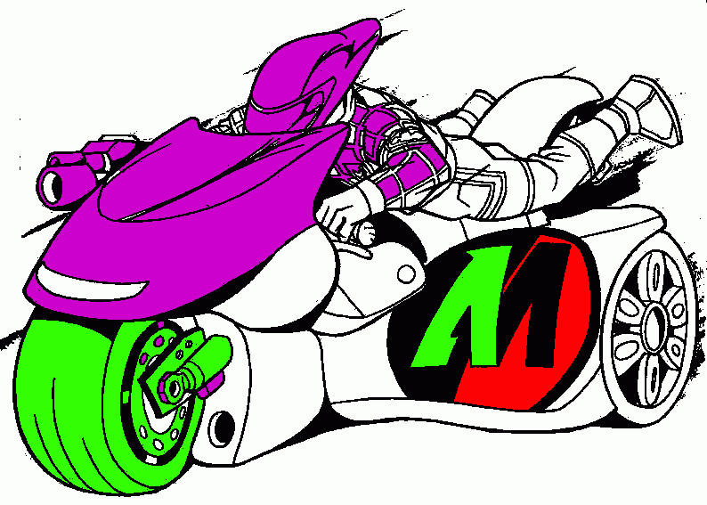 Dockers motorbike coloring page