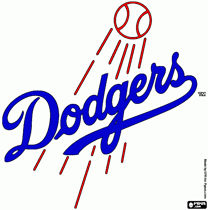 Dodgers logo coloring page