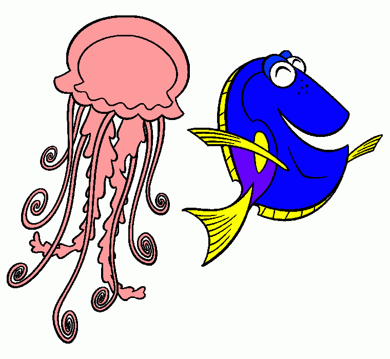 dori and the jellyfish! coloring page