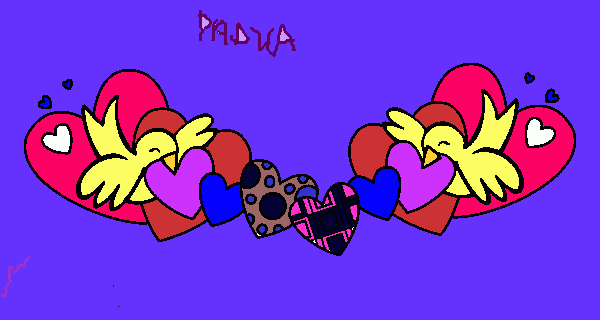 DOZ PAJAROS Y CORAZONES coloring page
