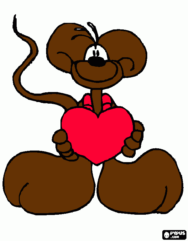 el raton enamorado coloring page