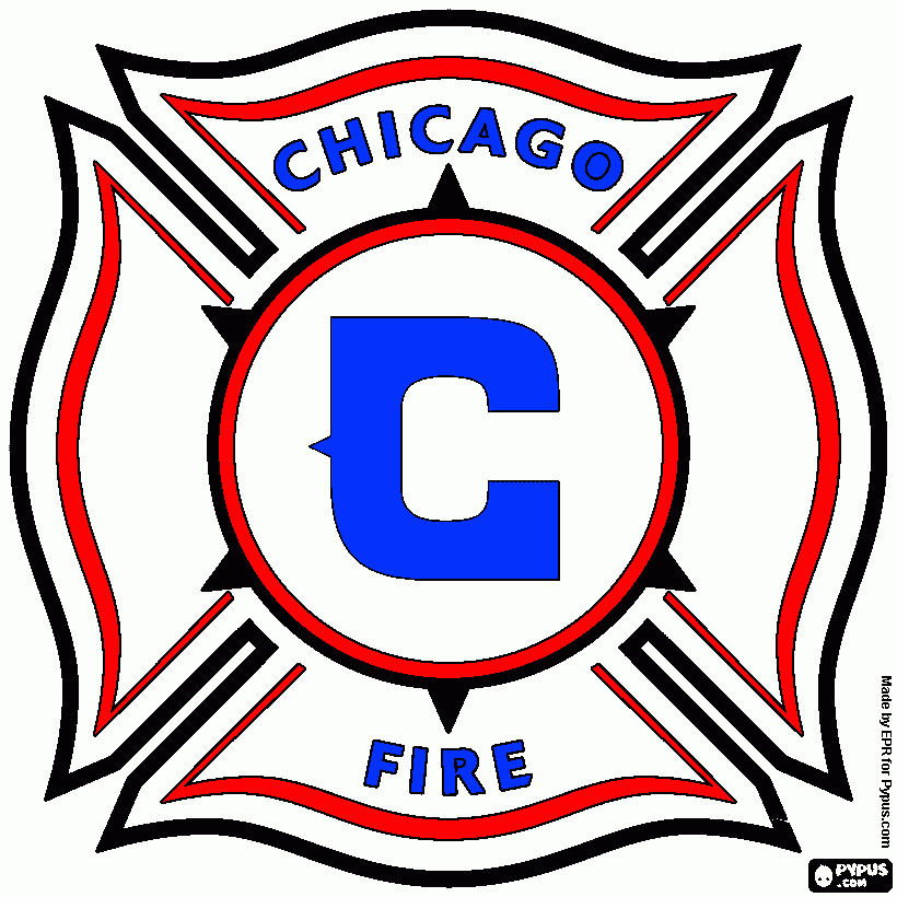 Emblem of Chicago Fire, MLS Soccer Club  coloring page