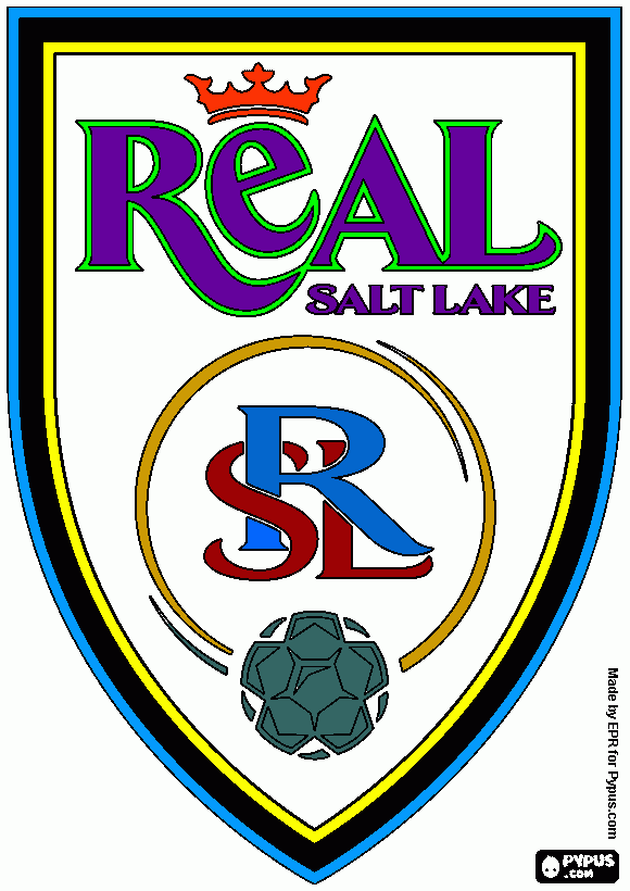 Emblem of Real Salt Lake, soccer team in Major League Soccer in Utah  coloring page