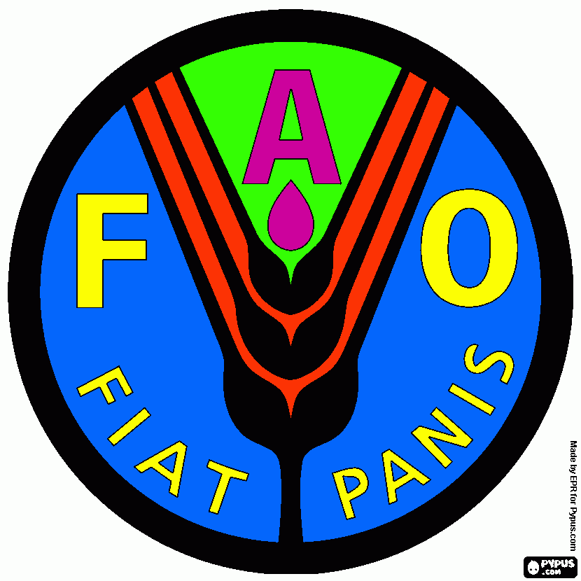 FAO logo, Food and Agriculture Organization of the United Nations  coloring page