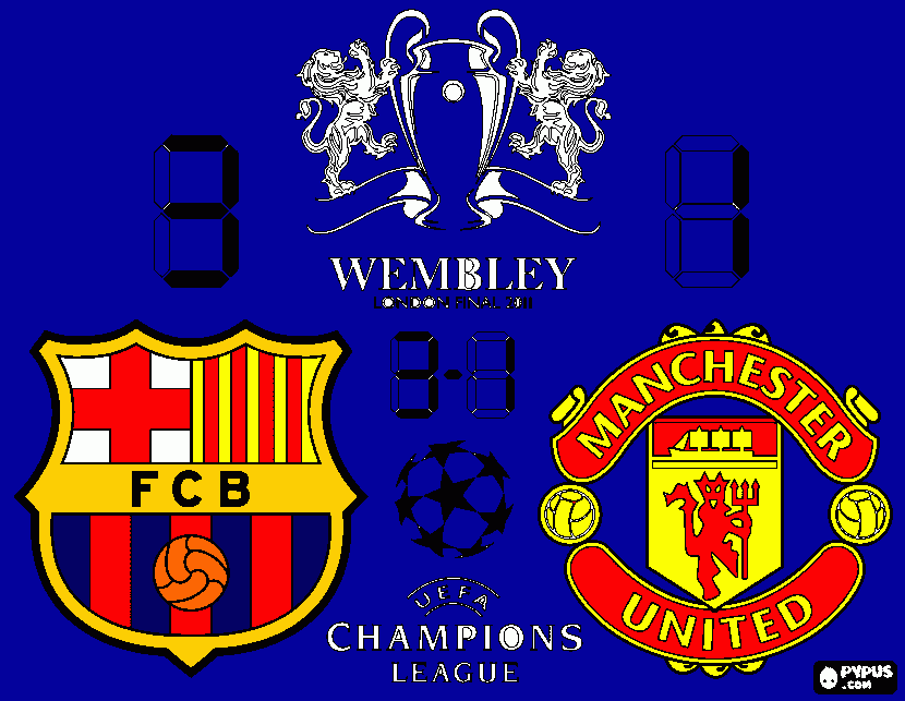 Final de la UEFA Champions League... FC Barcelona 3 - 1 Manchester United FC coloring page