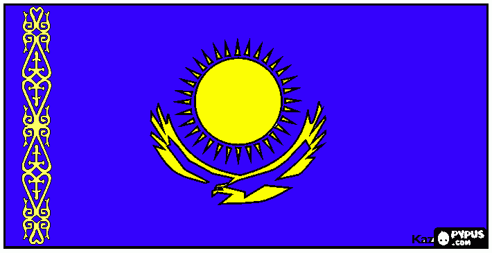 Flag of Kazakhstan coloring page