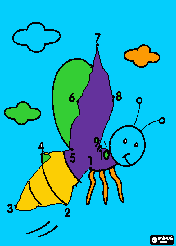 Flying insect coloring page