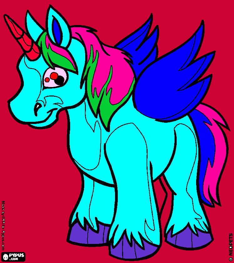 flying unicorn coloring page