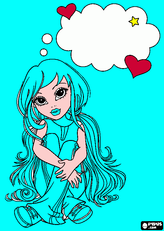 For gril sitting on the floor with her dream in mind colring page coloring page