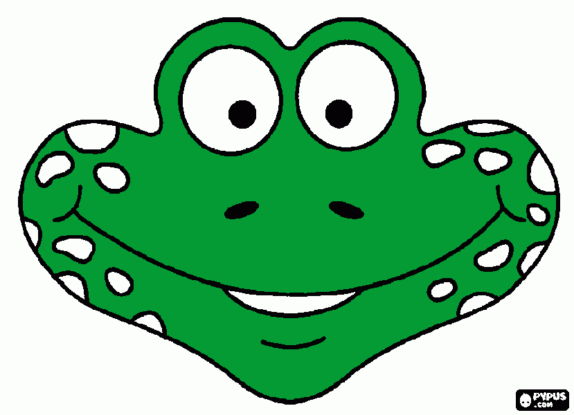 frog mask coloring page