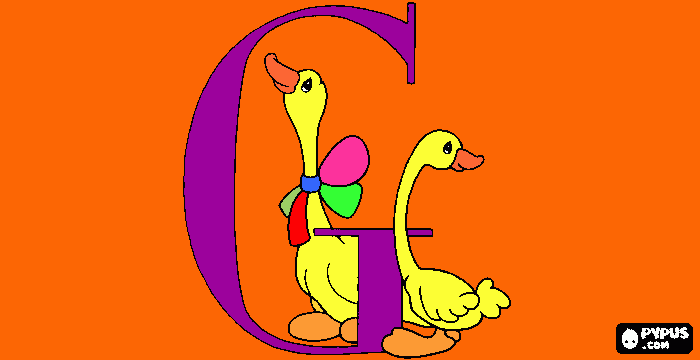g is for goose coloring page