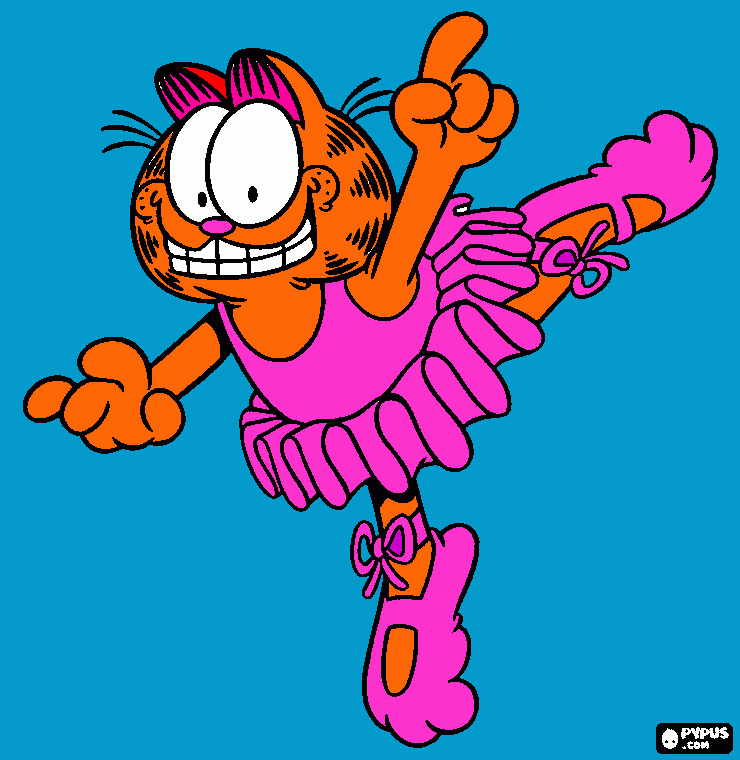 Garfield the Ballerina coloring page
