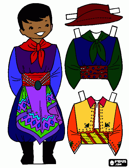 Gaucho boy coloring page