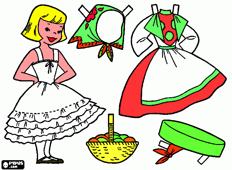 German girl coloring page