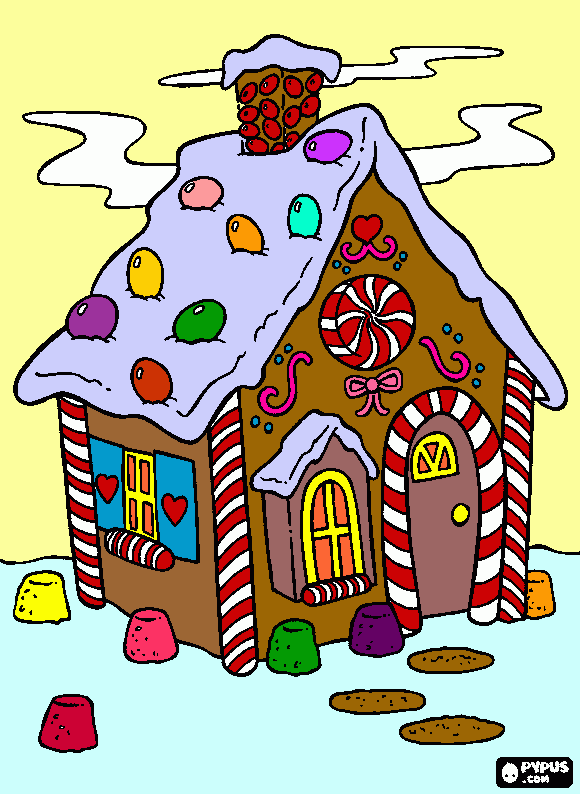 gingerbread house coloring page