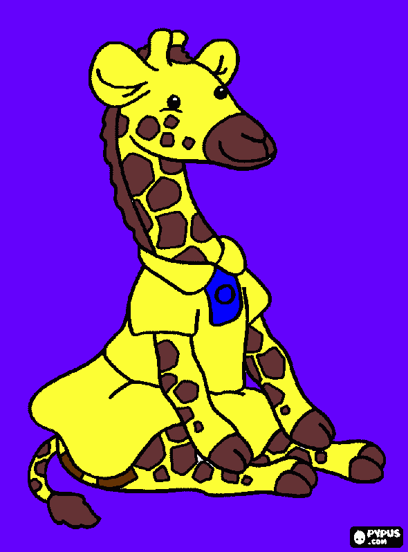giraffe school girl coloring page