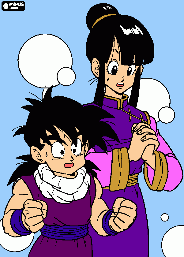 gohan chichi coloring page