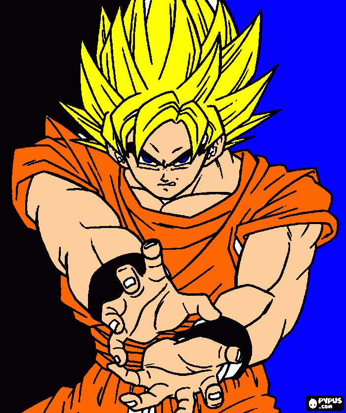 goku from dragon ball z kia coloring page