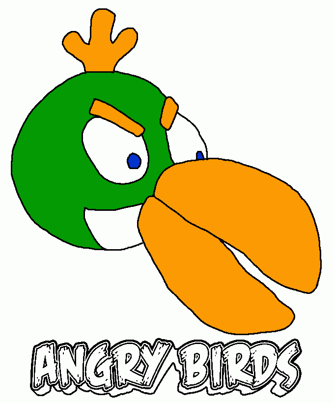 green angry bird coloring page
