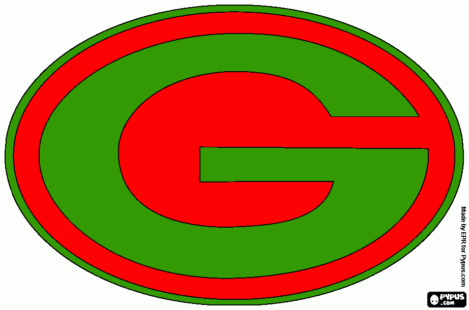 Greenbay Buccaneers logo green coloring page