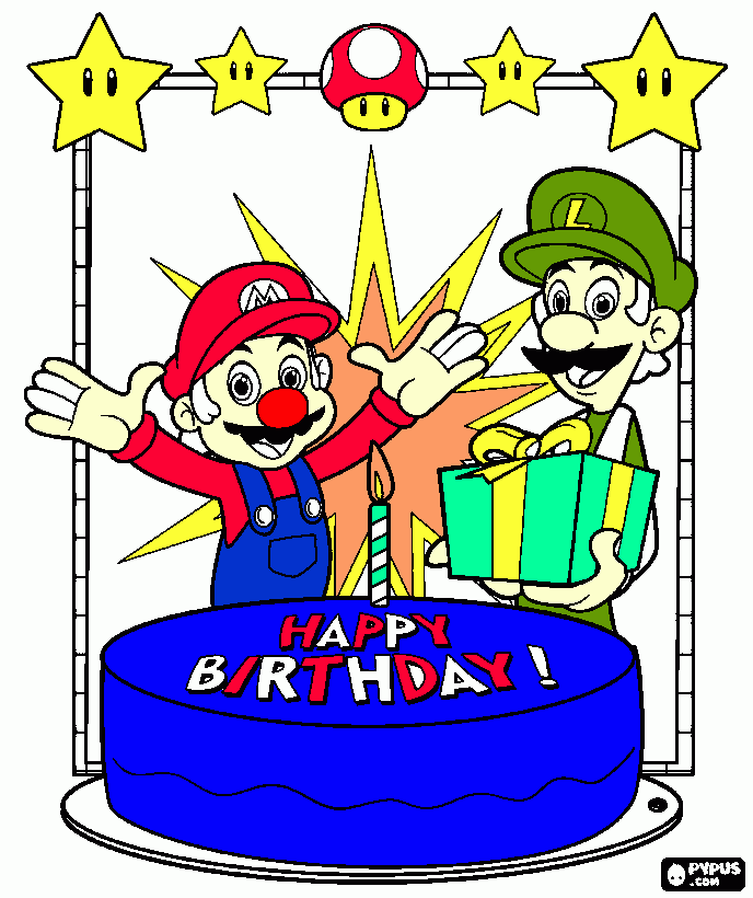 HAPPY B-DAY  coloring page