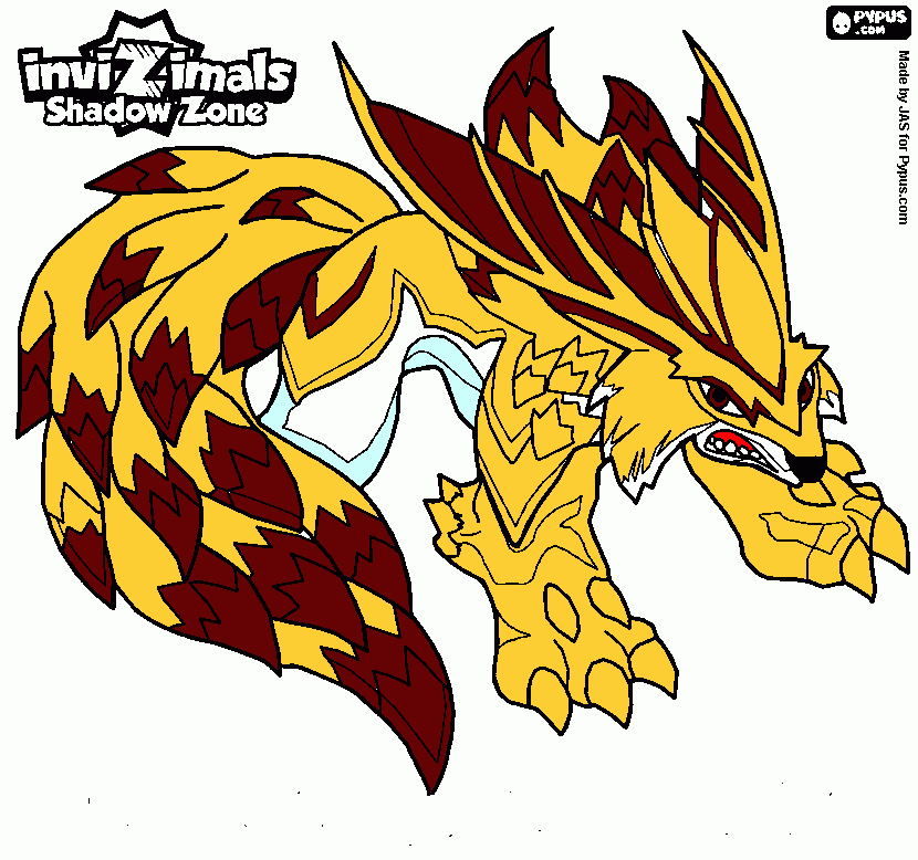 Here is a Fennekin made out of an Invizimal coloring page