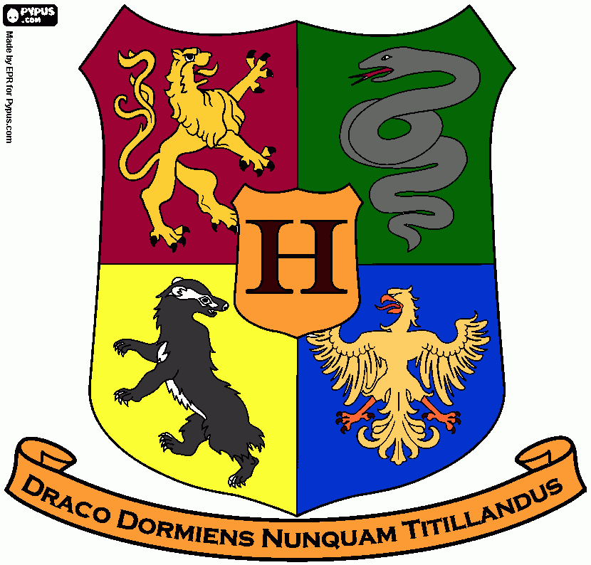 hogwarts crest :) coloring page