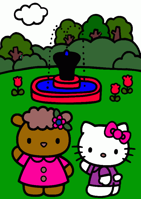 holle kittey coloring page