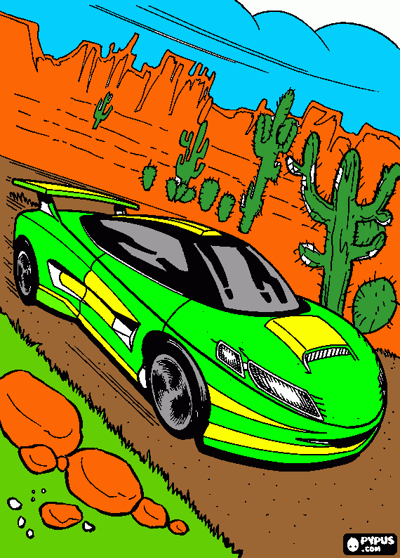 hotrod coloring page