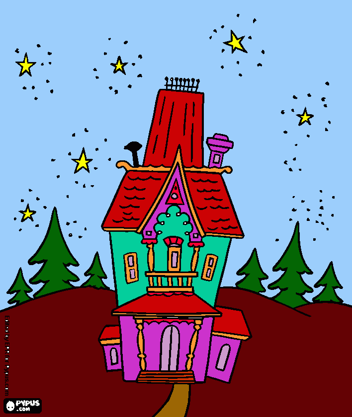 house COLOUR coloring page