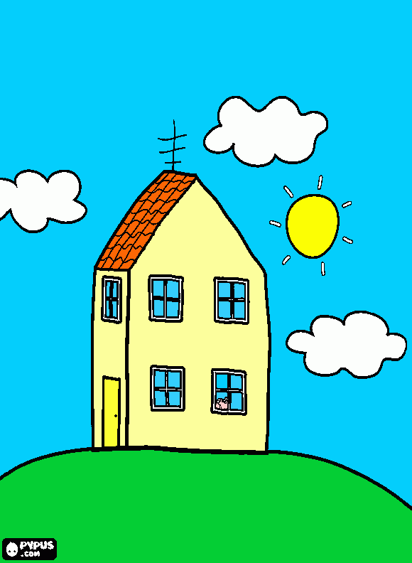 house peppa pig coloring page