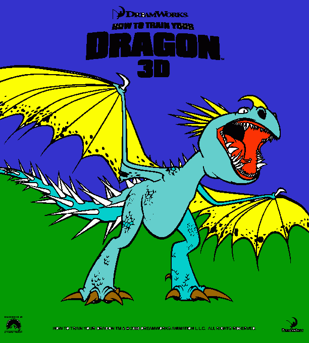 How to train your Dragon 3D coloring page