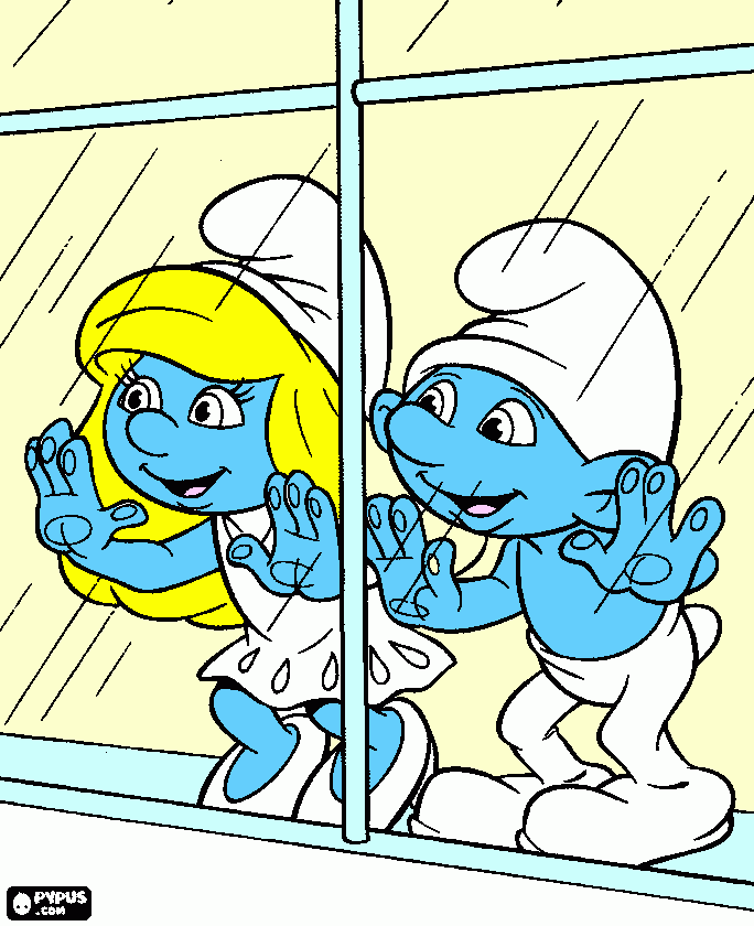 Hupikék törpikék coloring page