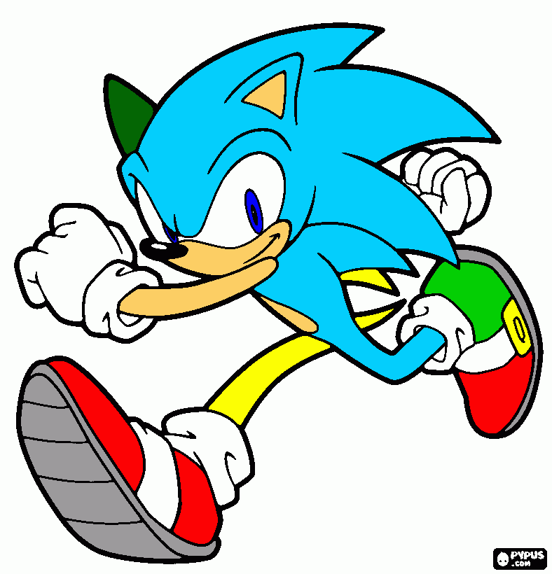 hyper sonic coloring page