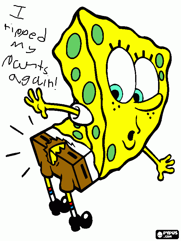 i ripped my pants again! coloring page