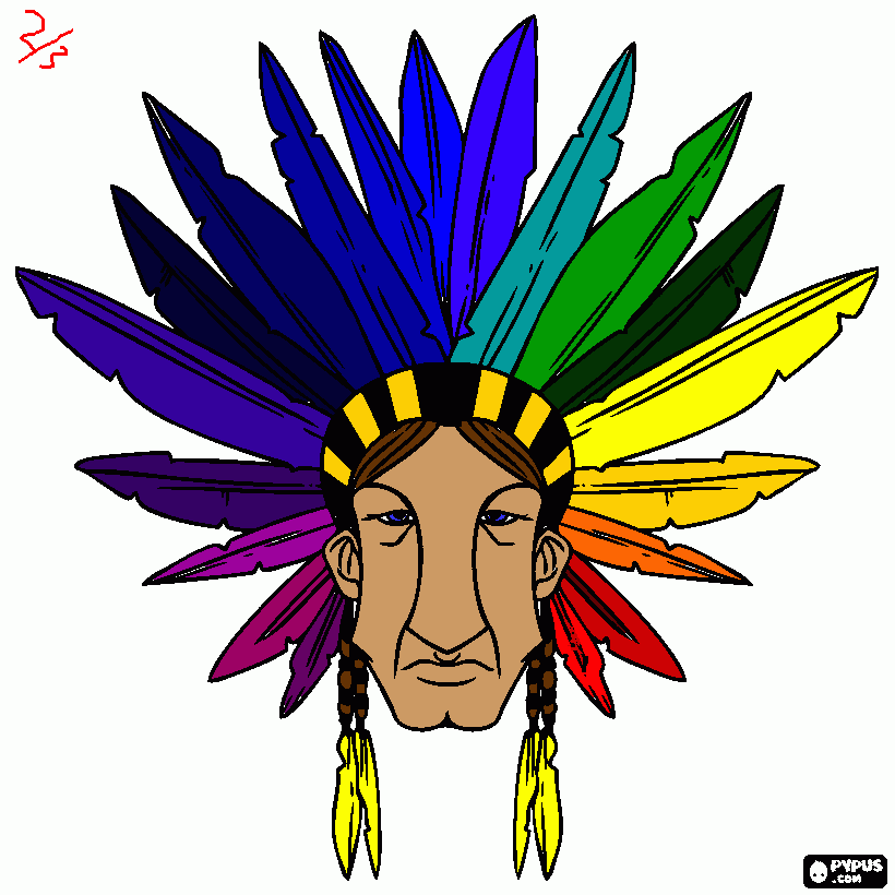 Indian rainbow coloring page