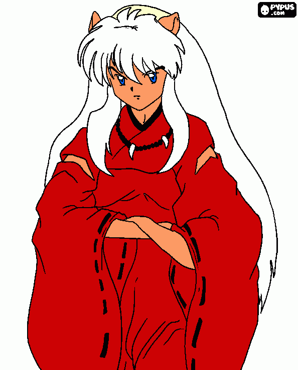 its inuyasha, half demon !!  coloring page
