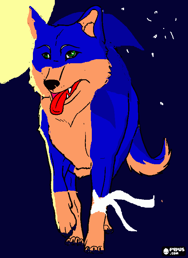 its sonic as a wolf coloring page