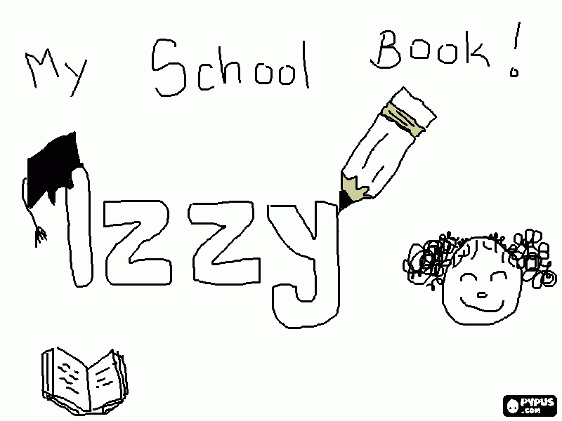Izzy's book coloring page