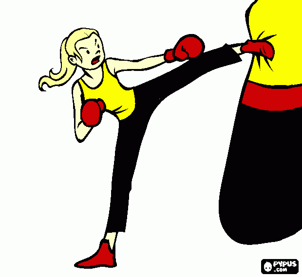 Kick-box coloring page