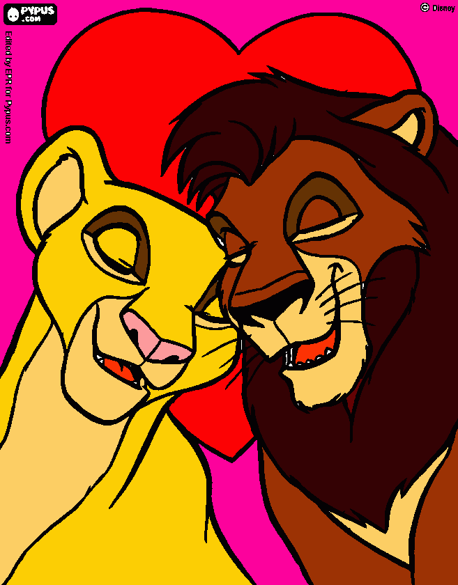Kovu and Kiara coloring page