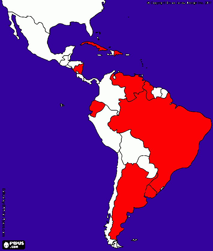 Latin map coloring page