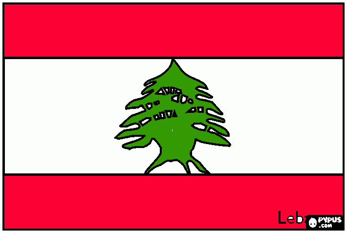 lebanese flag coloring page