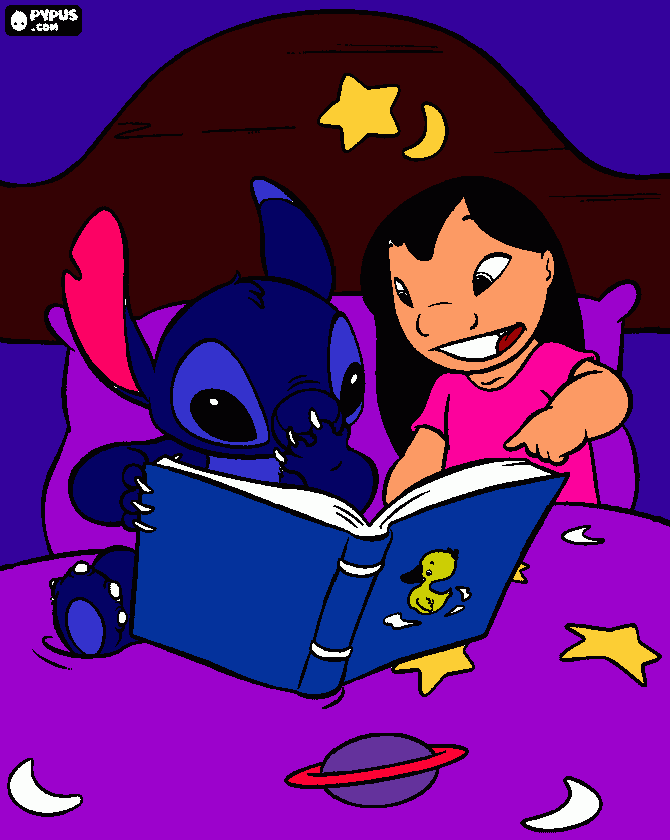 lelo and stich coloring page