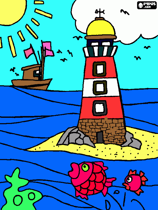 lighthouse coloring page