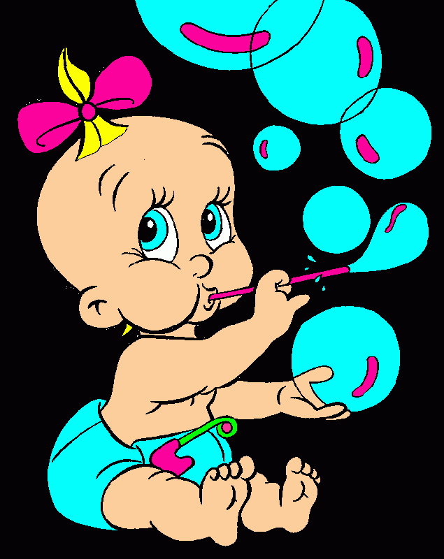 lil baby blowing bubbles coloring page