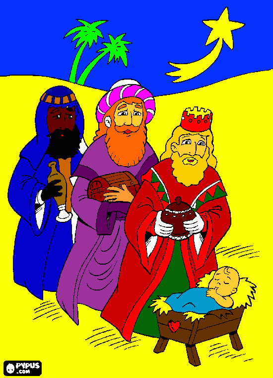 los reyes magos coloring page