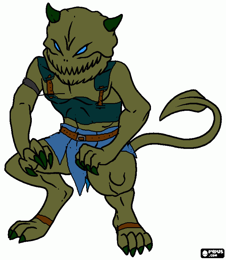 low class demon coloring page